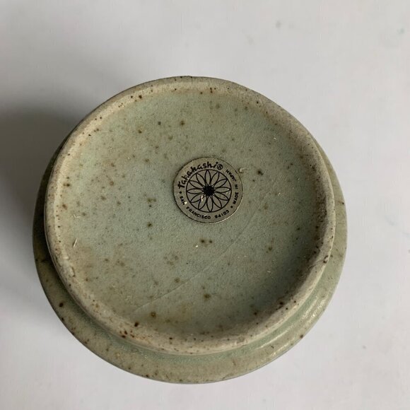 Takahashi Japan Vintage Gray Speckled Blue Bamboo Print Teapot 4 Cups Set - Picture 3 of 12